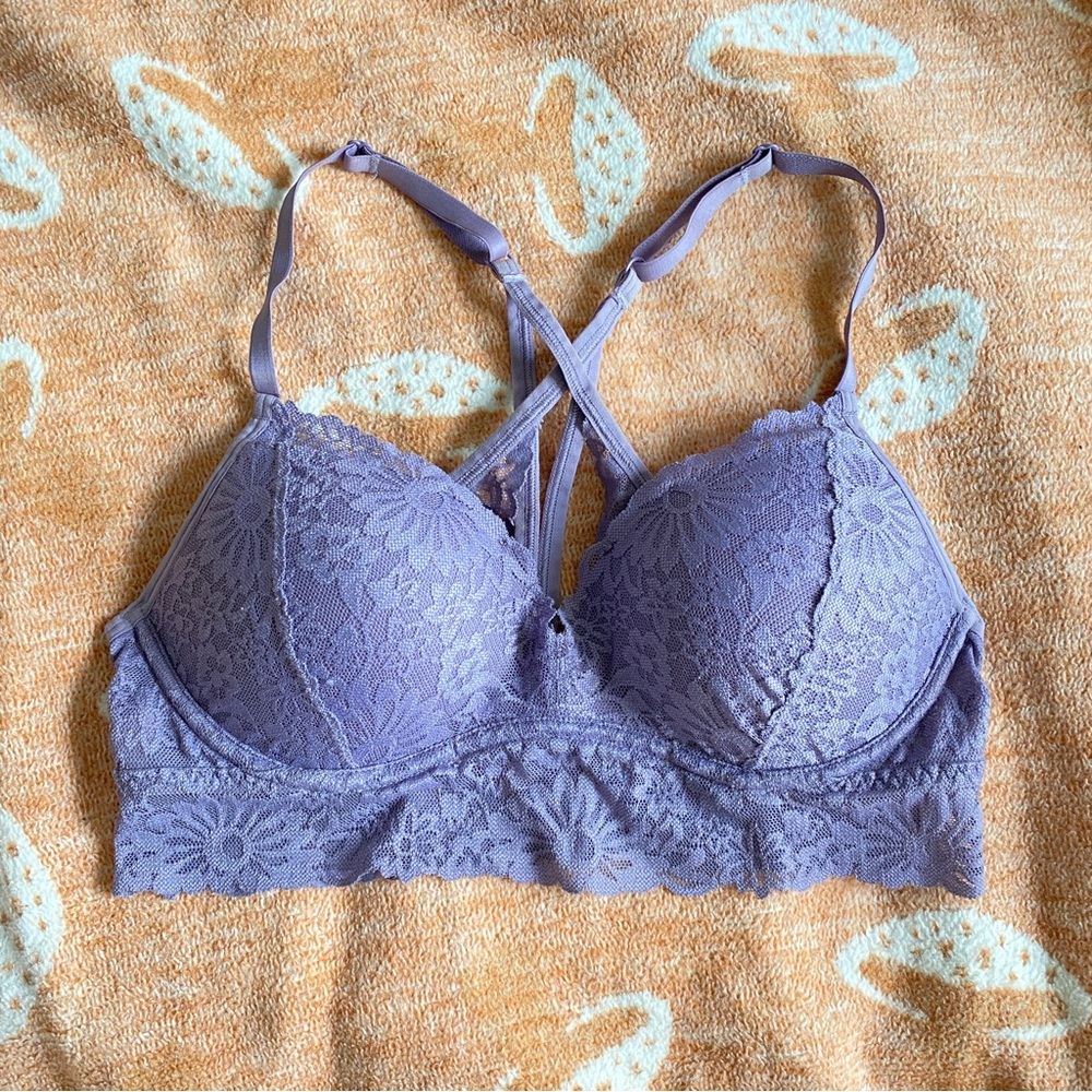 Pink VS Purple Lace Push Up Bra